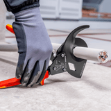 Knipex Hand Tools Knipex 280mm VDE Insulated Ratchet Cable Cutter for Copper & Aluminium Cables up to 52mm / 380mm² - K-9536280