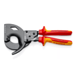 Knipex Hand Tools Knipex 280mm VDE Insulated Ratchet Cable Cutter for Copper & Aluminium Cables up to 52mm / 380mm² - K-9536280