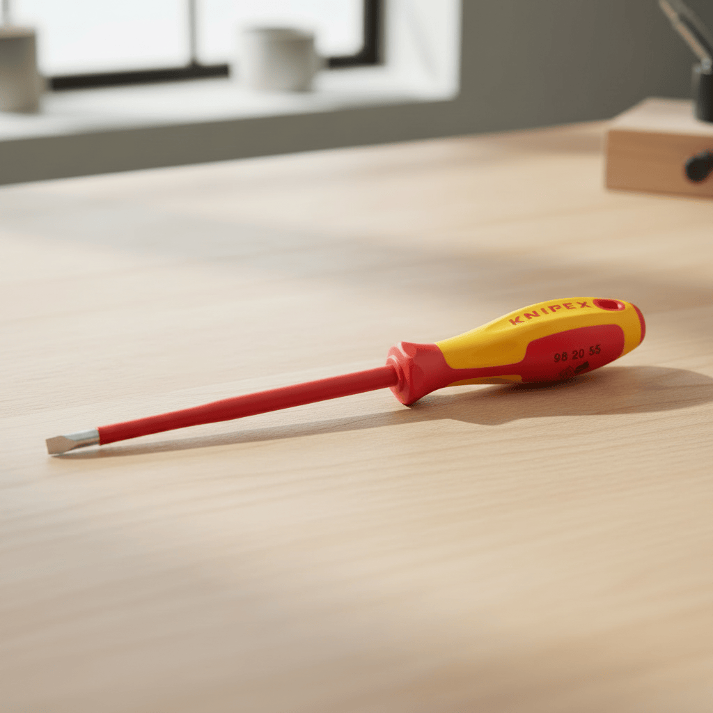 Knipex Hand Tools Knipex 4 × 100mm Flat VDE Insulated Slotted Screwdriver for Electrical Work up to 1000V - K-982040