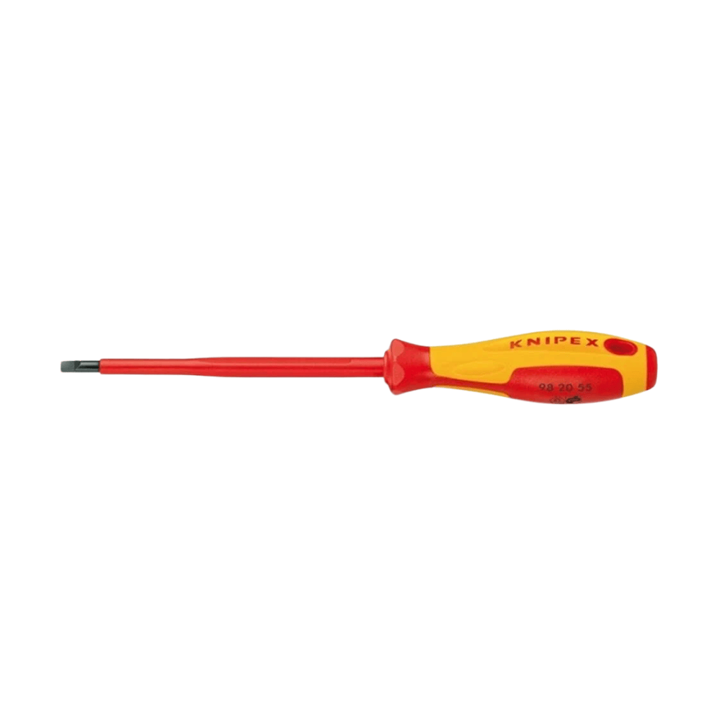 Knipex Hand Tools Knipex 4 × 100mm Flat VDE Insulated Slotted Screwdriver for Electrical Work up to 1000V - K-982040