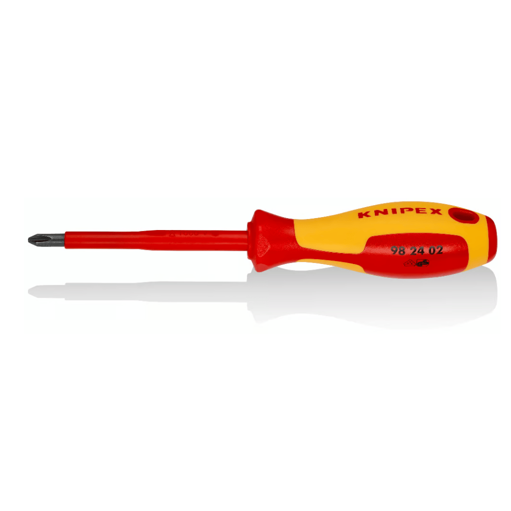 Knipex Hand Tools Knipex PH2 × 100mm VDE Insulated Phillips Screwdriver for Electrical Work up to 1000V - K-982402