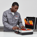 Knipex Hand Tools Knipex Vision24 20-Piece Electrician's Tool Case with VDE Pliers, Cutters, Stripping Tools & Screwdrivers - K-002120