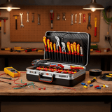 Knipex Hand Tools Knipex Vision24 20-Piece Electrician's Tool Case with VDE Pliers, Cutters, Stripping Tools & Screwdrivers - K-002120