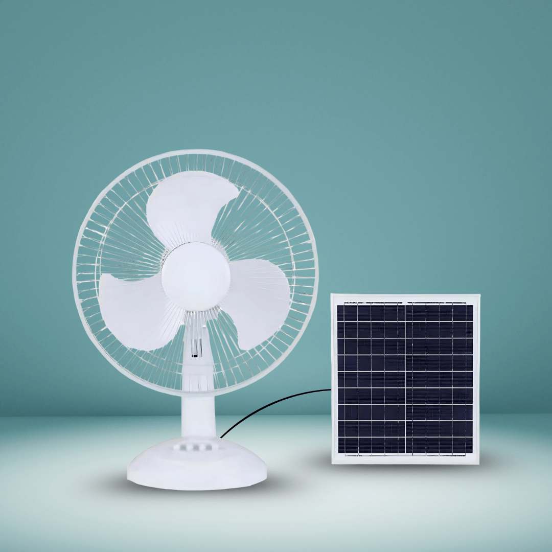 KT Fan & Cooler Rechargeable 12" Solar Fan - C128