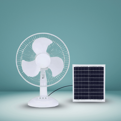 KT Fan & Cooler Rechargeable 12" Solar Fan - C128