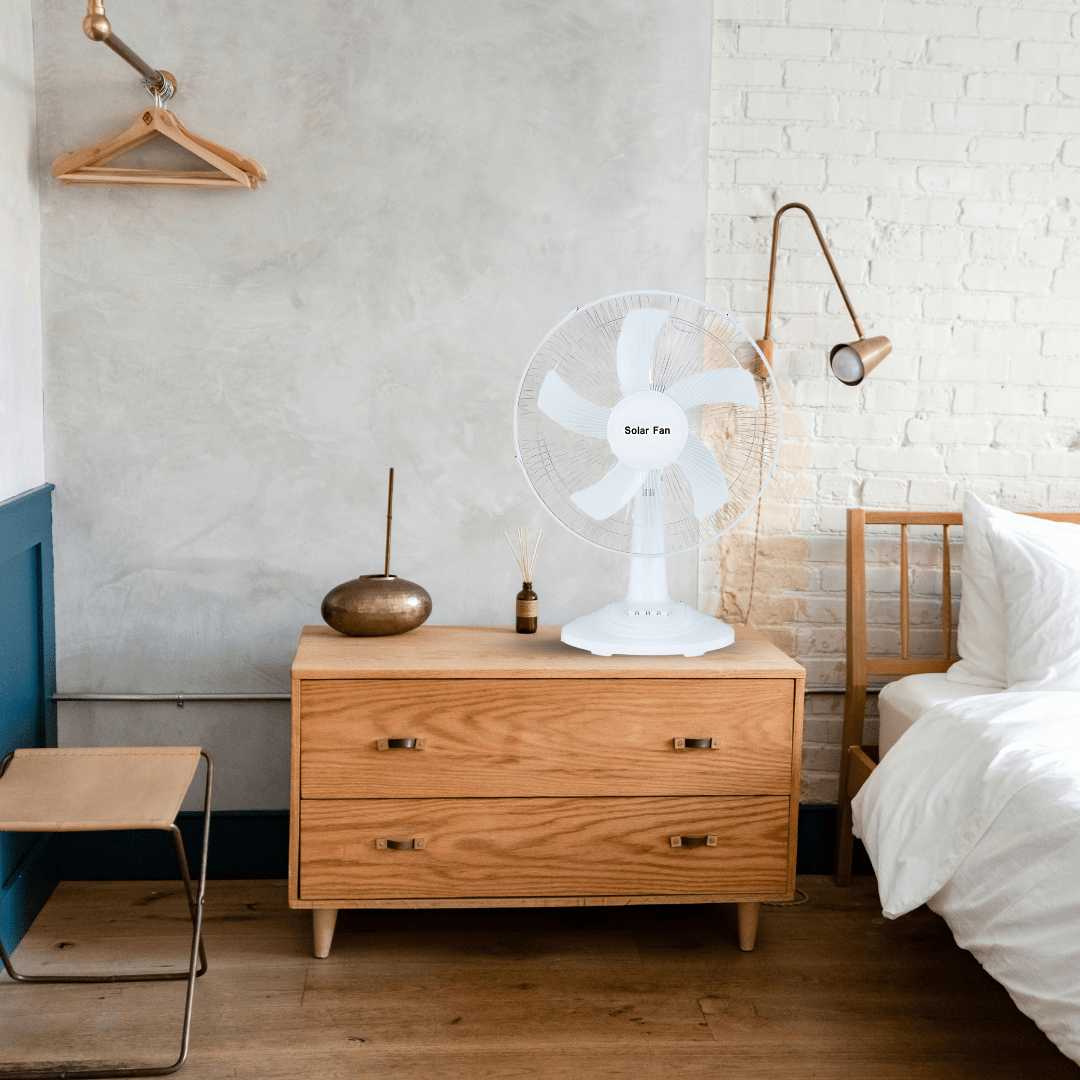 KT Fan & Cooler Rechargeable 16" Solar Fan - C138