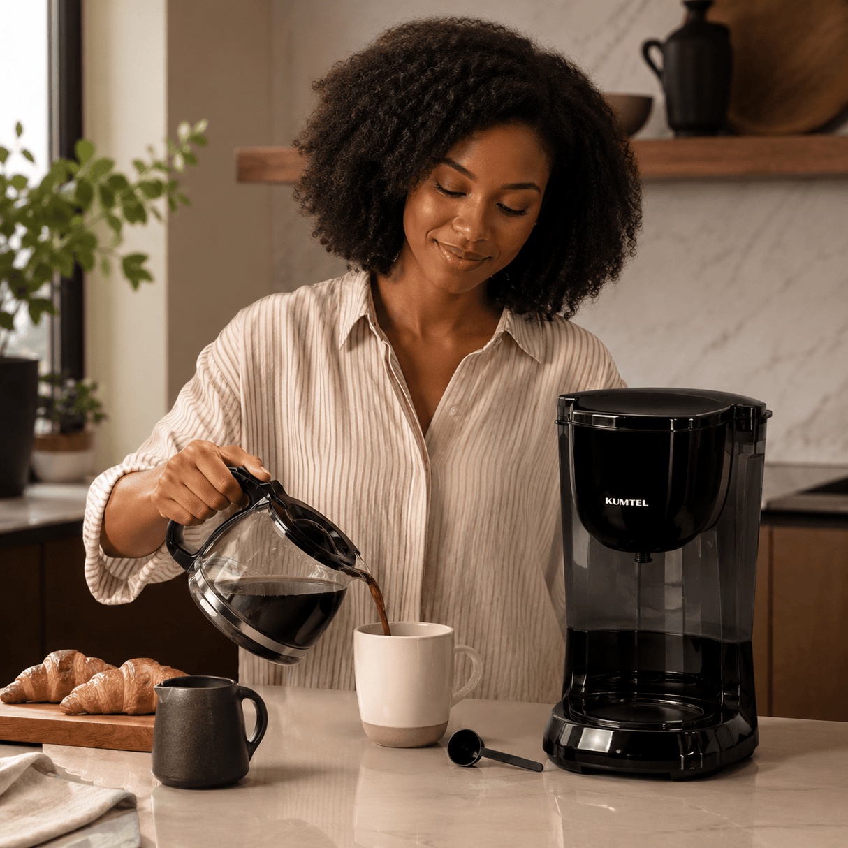 Kumtel Kitchen Appliances Kumtel 1.25L Drip Coffee Maker with Keep-Warm and Auto Shut-Off 750W - HFCM-01
