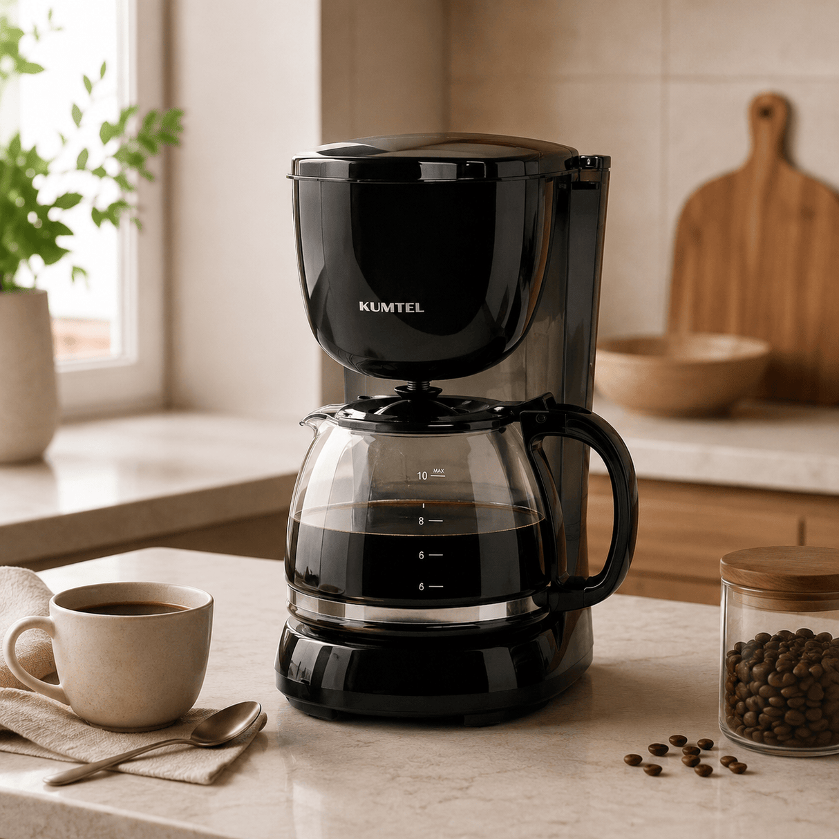 Kumtel Kitchen Appliances Kumtel 1.25L Drip Coffee Maker with Keep-Warm and Auto Shut-Off 750W - HFCM-01