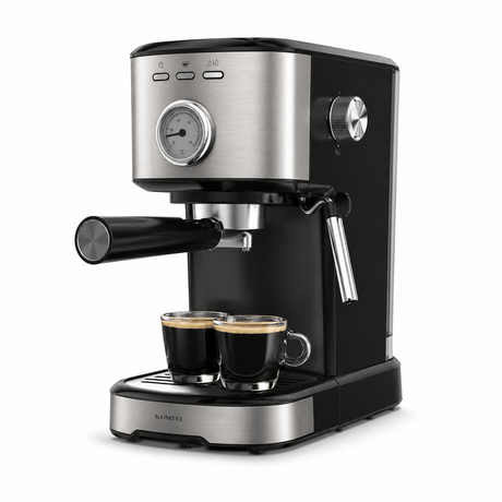 Kumtel Kitchen Appliances Kumtel 1.2L Espresso Coffee Maker with 15-Bar Pump & Milk Frother 1100W - HCM-04