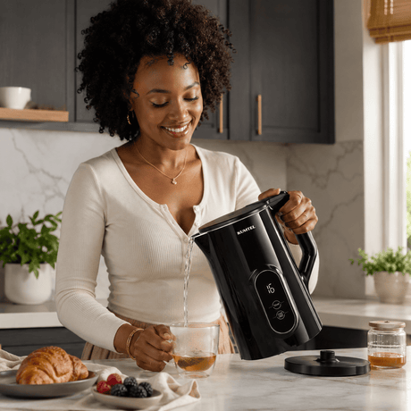 Kumtel Electric Kettle Kumtel 1.7L Double-Wall Smart Kettle with LED Touch Controls & Timer - HMK-09