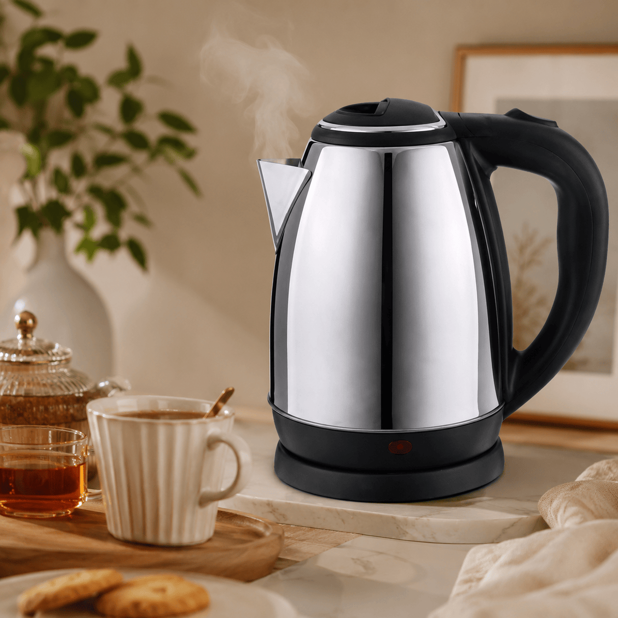 Kumtel Electric Kettle Kumtel 1.8L Stainless Steel Electric Kettle with Boil-Dry Protection 1500W - HMKT-08
