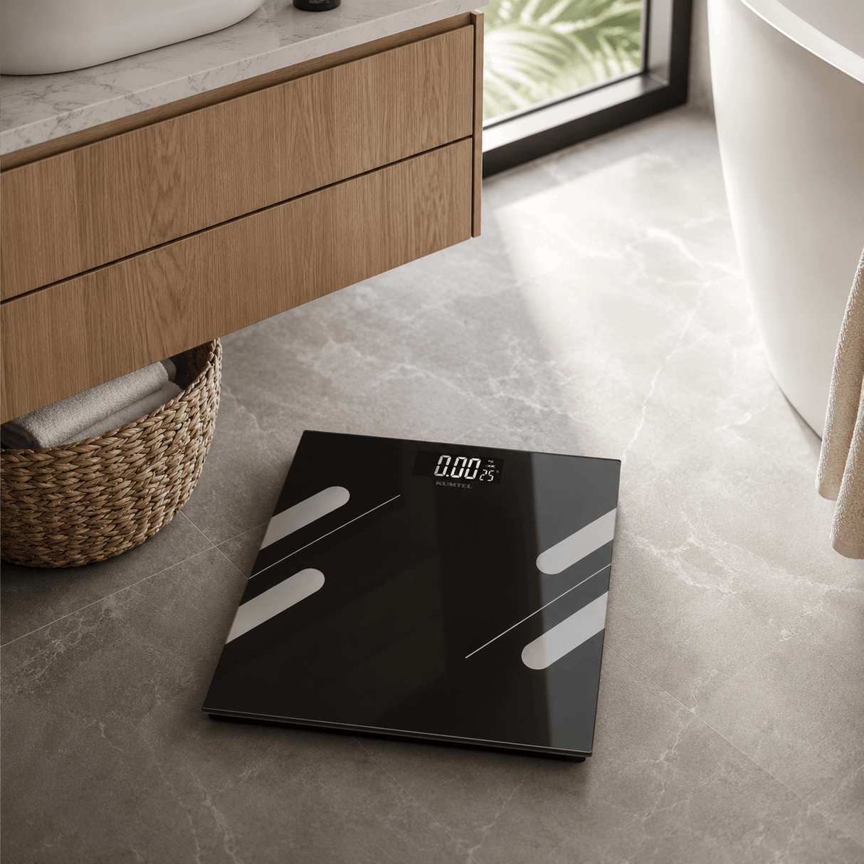 Kumtel Kitchen Appliances Kumtel 180kg Tempered-Glass Digital Bathroom Scale - HDB-04