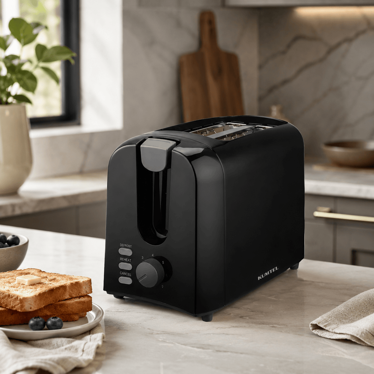 Kumtel Kitchen Appliances Kumtel 2-Slice Toaster with 7 Browning Levels 700W - HTS-01