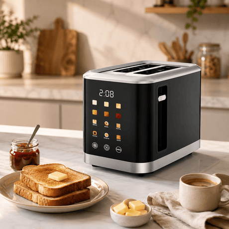 Kumtel Kitchen Appliances Kumtel 2-Slice Touchscreen Toaster with 6 Browning Levels 800W - HTS-03