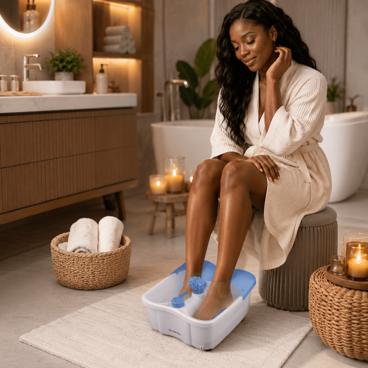 Kumtel Personal Care Tools Kumtel 3.4L 3-in-1 Foot Spa Massager with Heat, Bubbles & Vibration 75W - HFS-01
