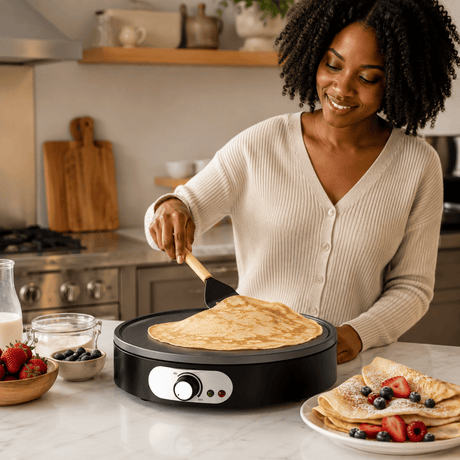 Kumtel Kitchen Appliances Kumtel 30cm Non-Stick Crepe Pancake Maker with Adjustable Temperature 1000W - HPM-02