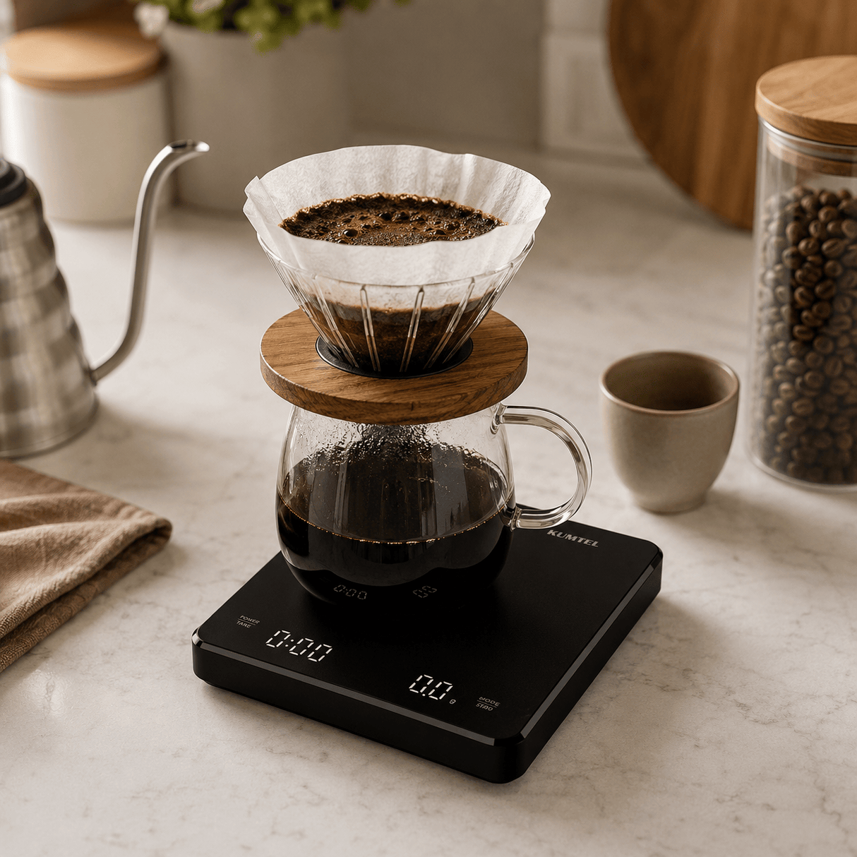 Kumtel Kitchen Appliances Kumtel 3kg Rechargeable Pour-Over Coffee Scale with Timer - HV60-02