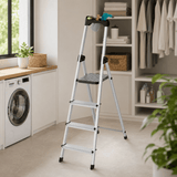 Kumtel Ladder & Access Equipment Kumtel 4-Step Foldable Aluminium Ladder with Tool Tray 150kg - KMM-45