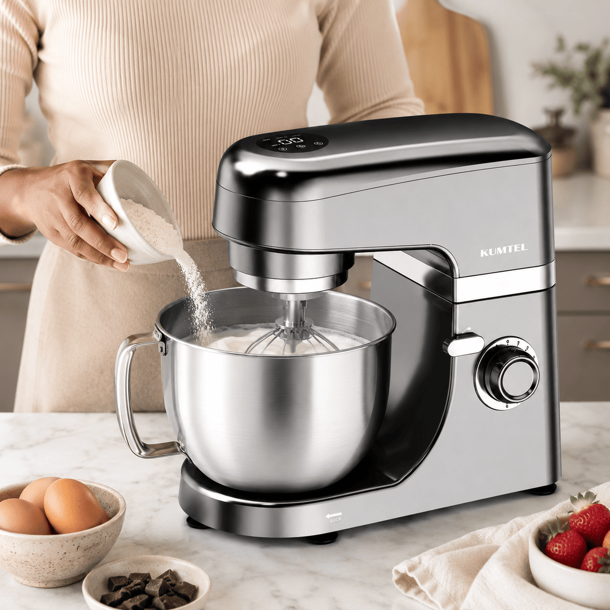 Kumtel Kitchen Appliances Kumtel 5L Digital Stand Mixer with Ice Cream Option 1800W Max - HSM-03