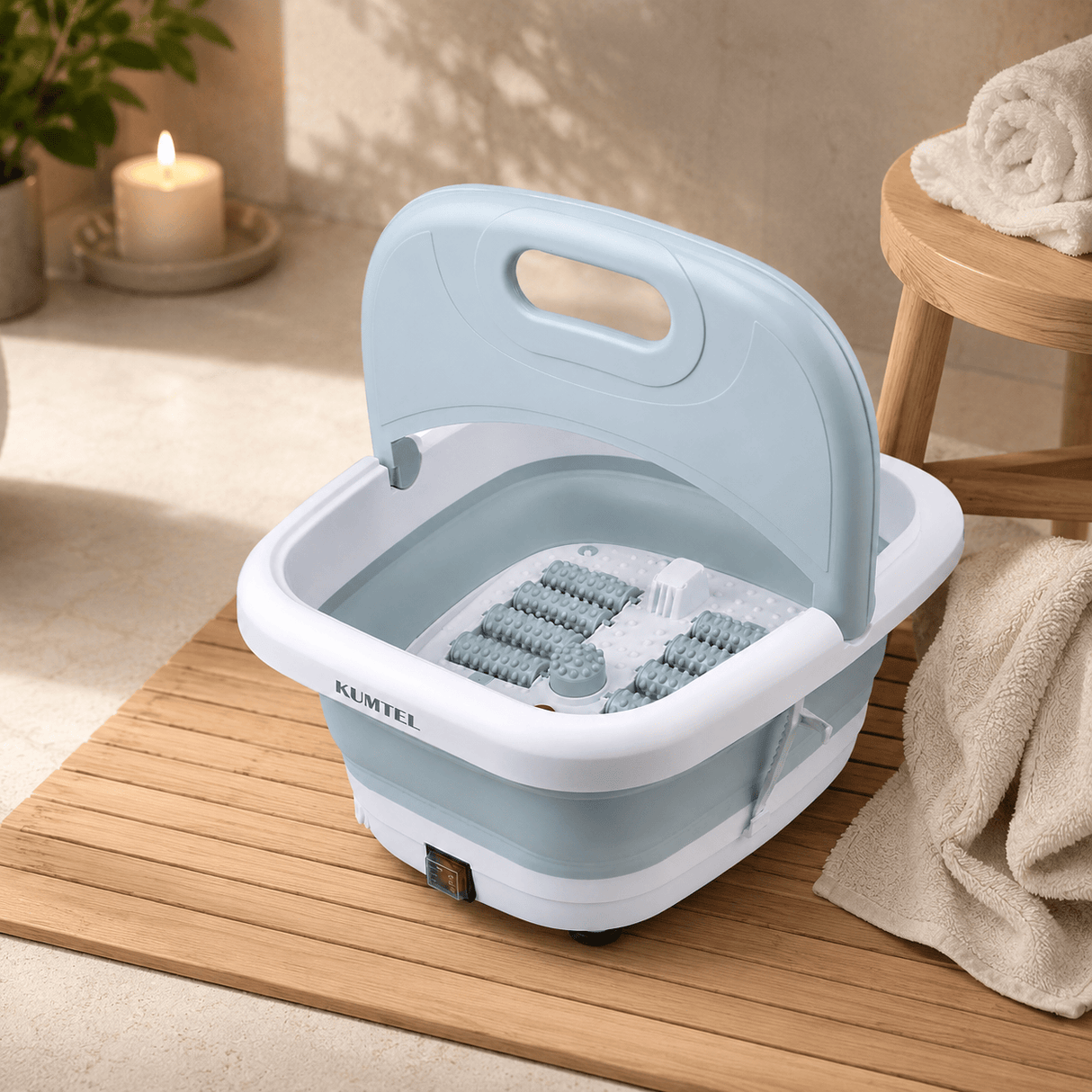 Kumtel Personal Care Tools Kumtel 6.5L Foldable 4-in-1 Foot Spa Massager with Rollers 90W - HFS-02