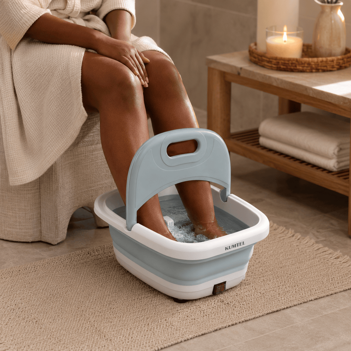 Kumtel Personal Care Tools Kumtel 6.5L Foldable 4-in-1 Foot Spa Massager with Rollers 90W - HFS-02