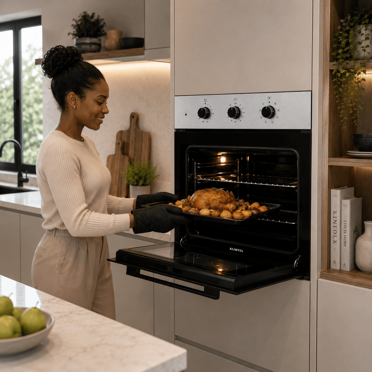 Kumtel Built-In Ovens Kumtel 60cm Built-In Electric Oven with Convection & 8 Cooking Programs - B66-SF2