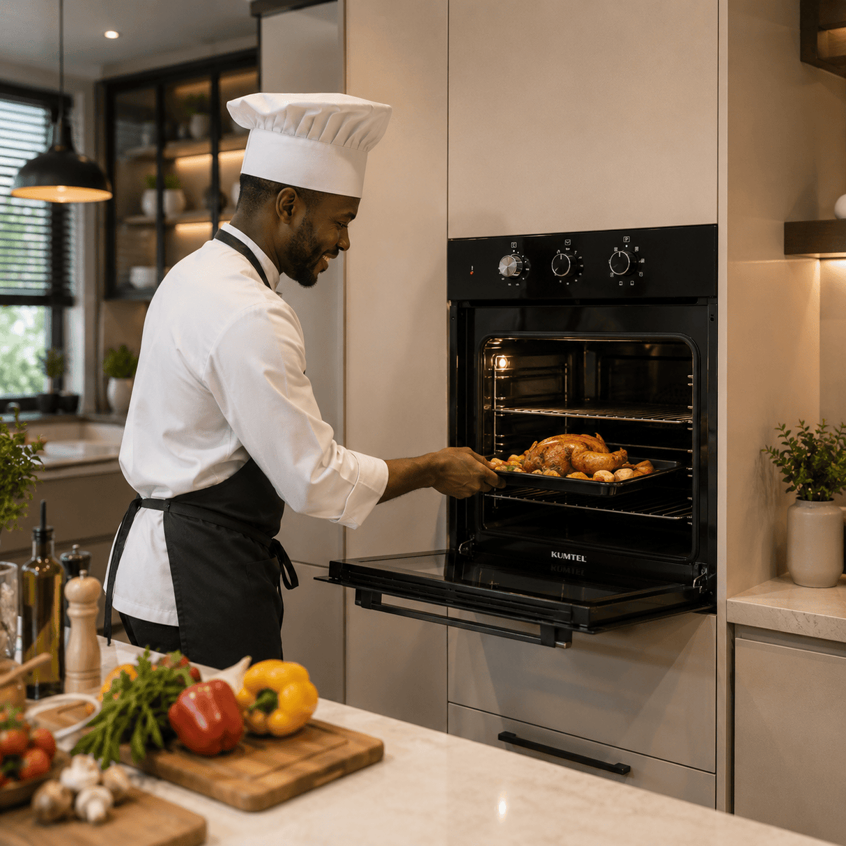 Kumtel Built-In Ovens Kumtel 60cm Built-In Electric Oven with Convection & 8 Cooking Programs - B66-SF2