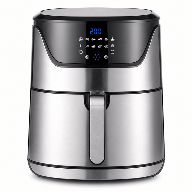 Kumtel Kitchen Appliances Kumtel 6L Stainless Steel Digital Rapid-Air Air Fryer with Digital Controls 1800W - HAF-08