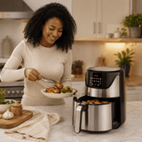 Kumtel Kitchen Appliances Kumtel 6L Stainless Steel Digital Rapid-Air Air Fryer with Digital Controls 1800W - HAF-08