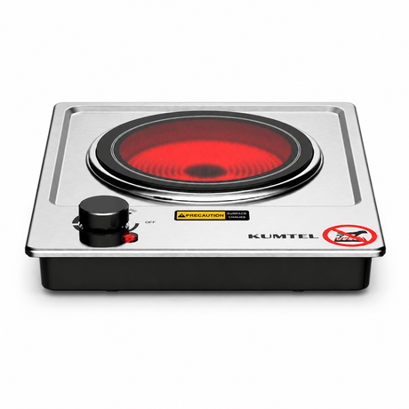 Kumtel Built-In Kitchen Appliances Kumtel Built-In Single Ceramic Cooktop with Thermostat 1200W - HCB-1001
