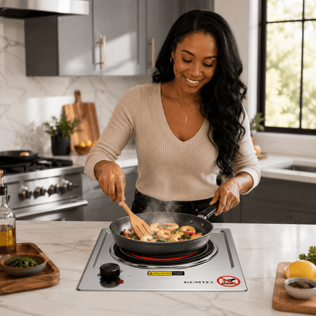 Kumtel Built-In Kitchen Appliances Kumtel Built-In Single Ceramic Cooktop with Thermostat 1200W - HCB-1001