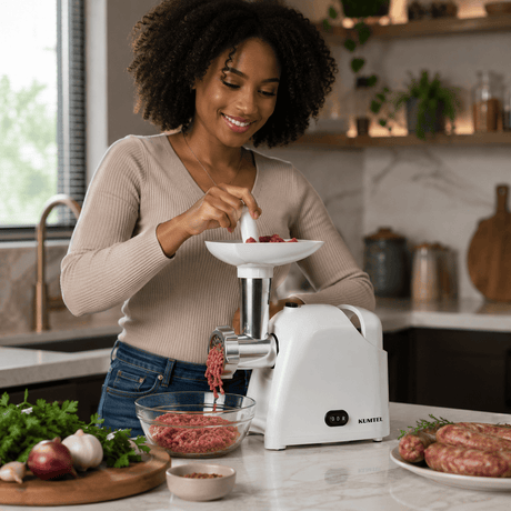 Kumtel Kitchen Appliances Kumtel Meat Grinder with Sausage and Kubbe Kit 1000W Max - HMG-03
