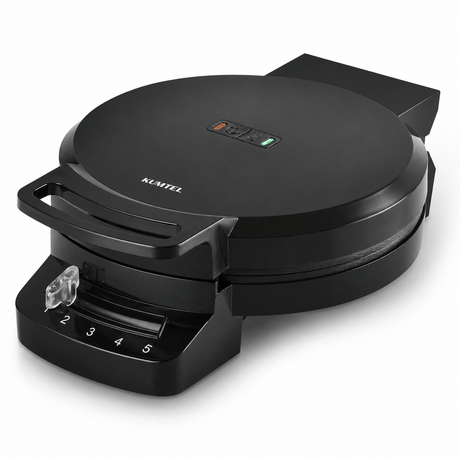Kumtel Kitchen Appliances Kumtel Round Non-Stick Waffle Maker with Adjustable Thermostat 1200W - HWM-01