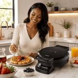 Kumtel Kitchen Appliances Kumtel Round Non-Stick Waffle Maker with Adjustable Thermostat 1200W - HWM-01
