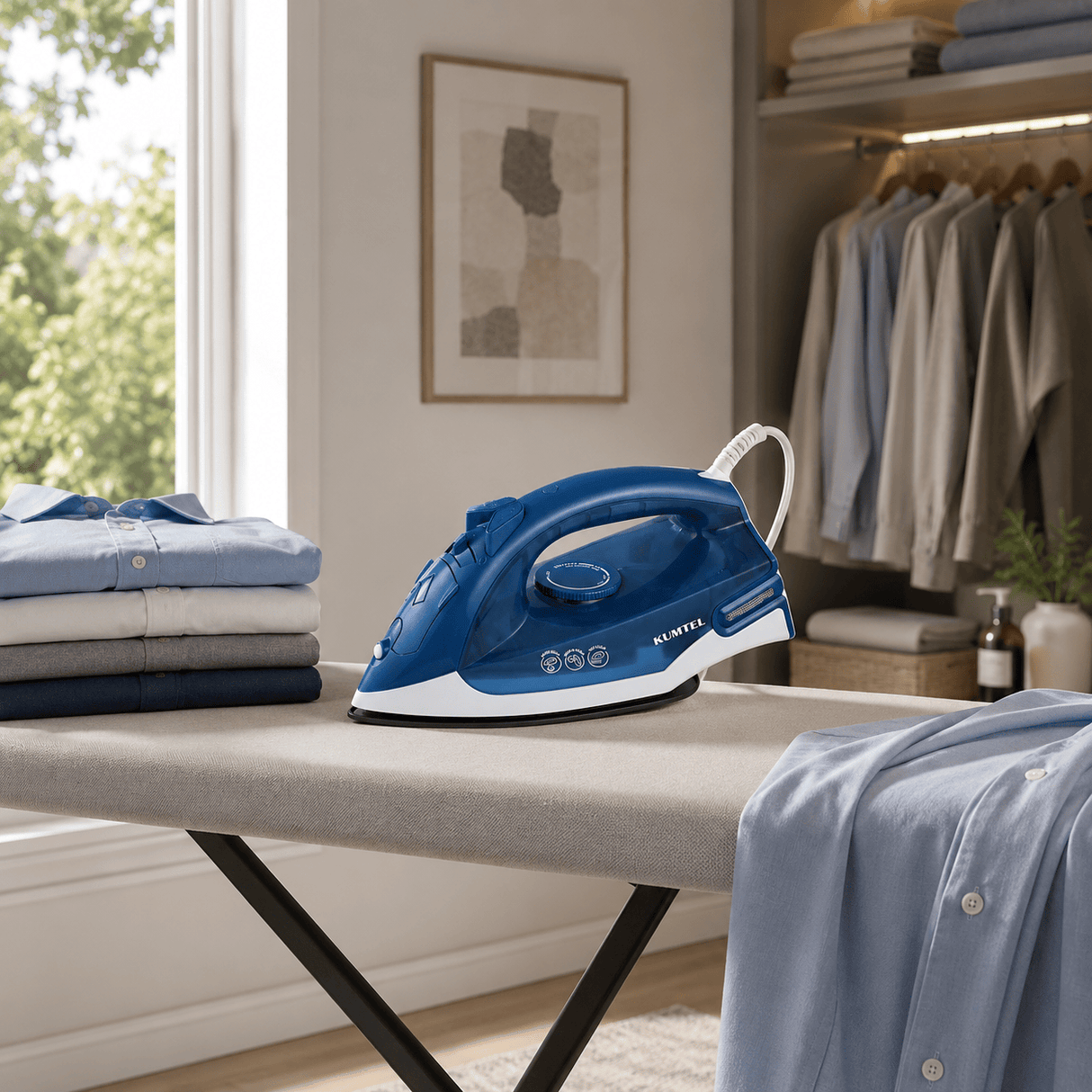 Kumtel Electric Iron Kumtel Teflon Steam Iron with Vertical Steam 1600W - HMU-03