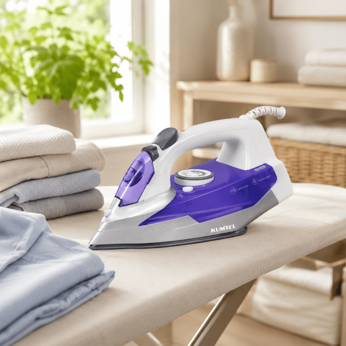 Kumtel Electric Iron Kumtel Teflon Steam Iron with Vertical Steam 2200W - HMU-01