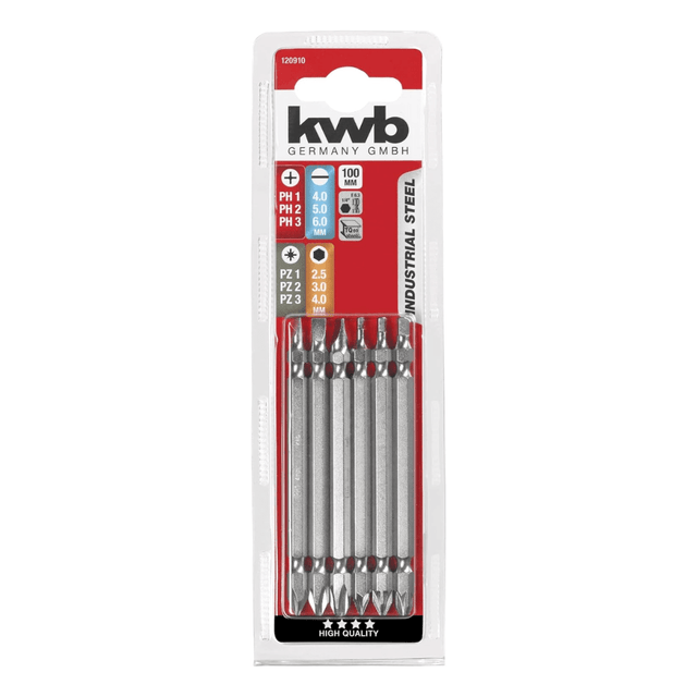 Kwb Wrenches Kwb Double Bit 100mm Industrial Steel 6 Pieces Set