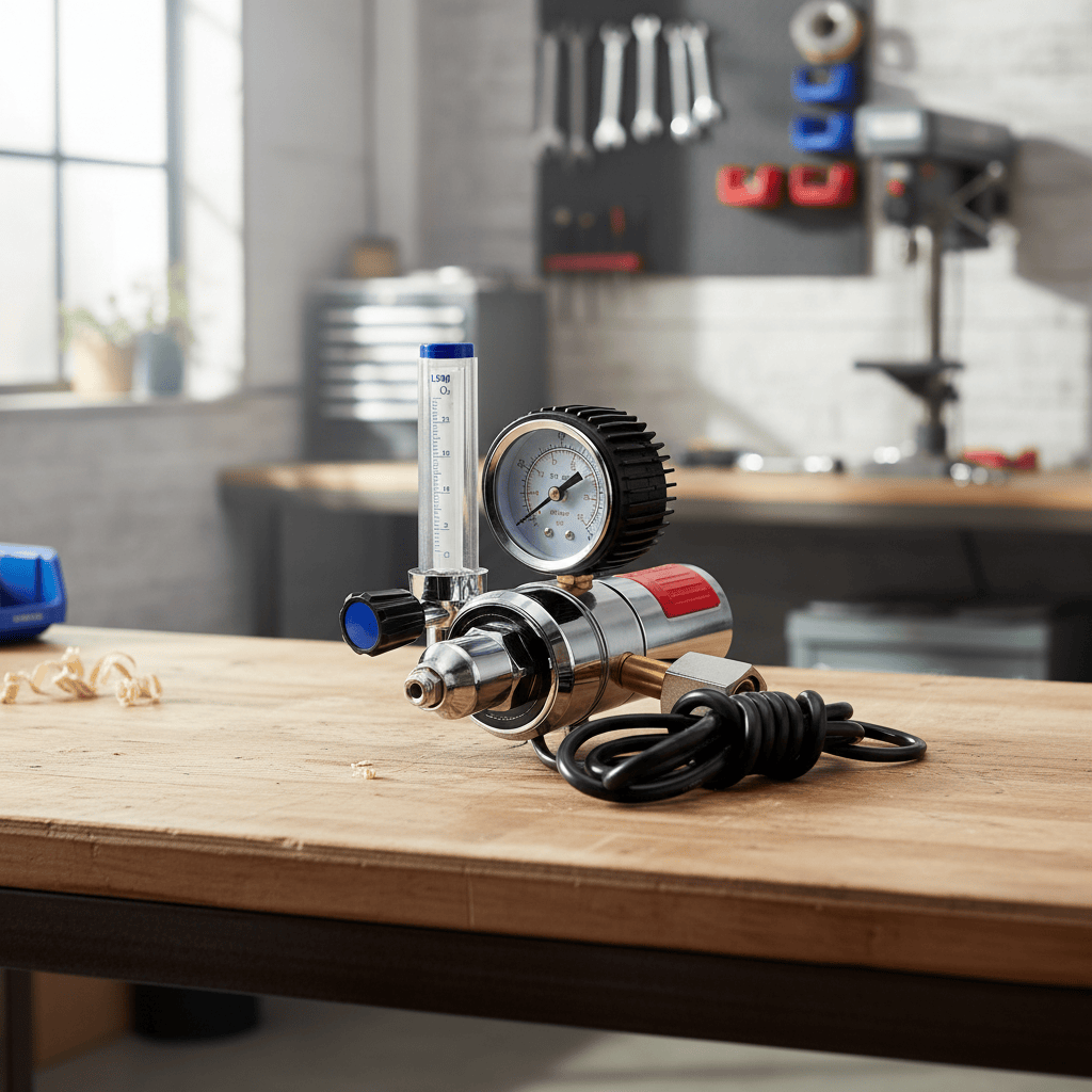 Lincoln Welding Machine & Accessories Lincoln Electric CO₂ Gas Regulator and Flow Meter with 220V Heater - K600124220