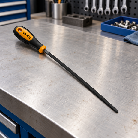Long Coofix hand file on a workbench
