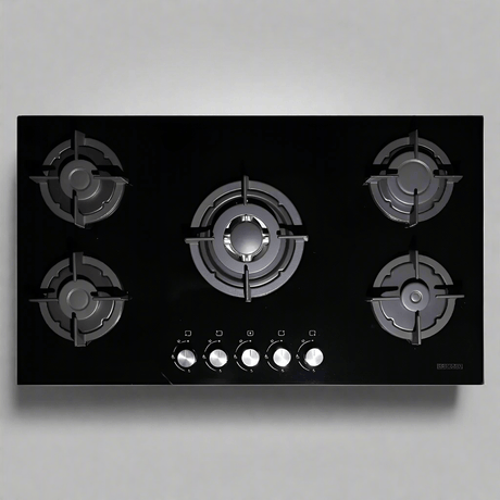 Luxell/Kumtel Kitchen Appliances Luxell 90cm Black Glass Built-In Set (Yeniden adlandır) – Hob, Hood & Oven