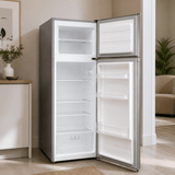 Luxell Refrigerators & Freezers Luxell 204L Top-Mount Refrigerator with Glass Shelves, Dark Silver - LXTF-210SL
