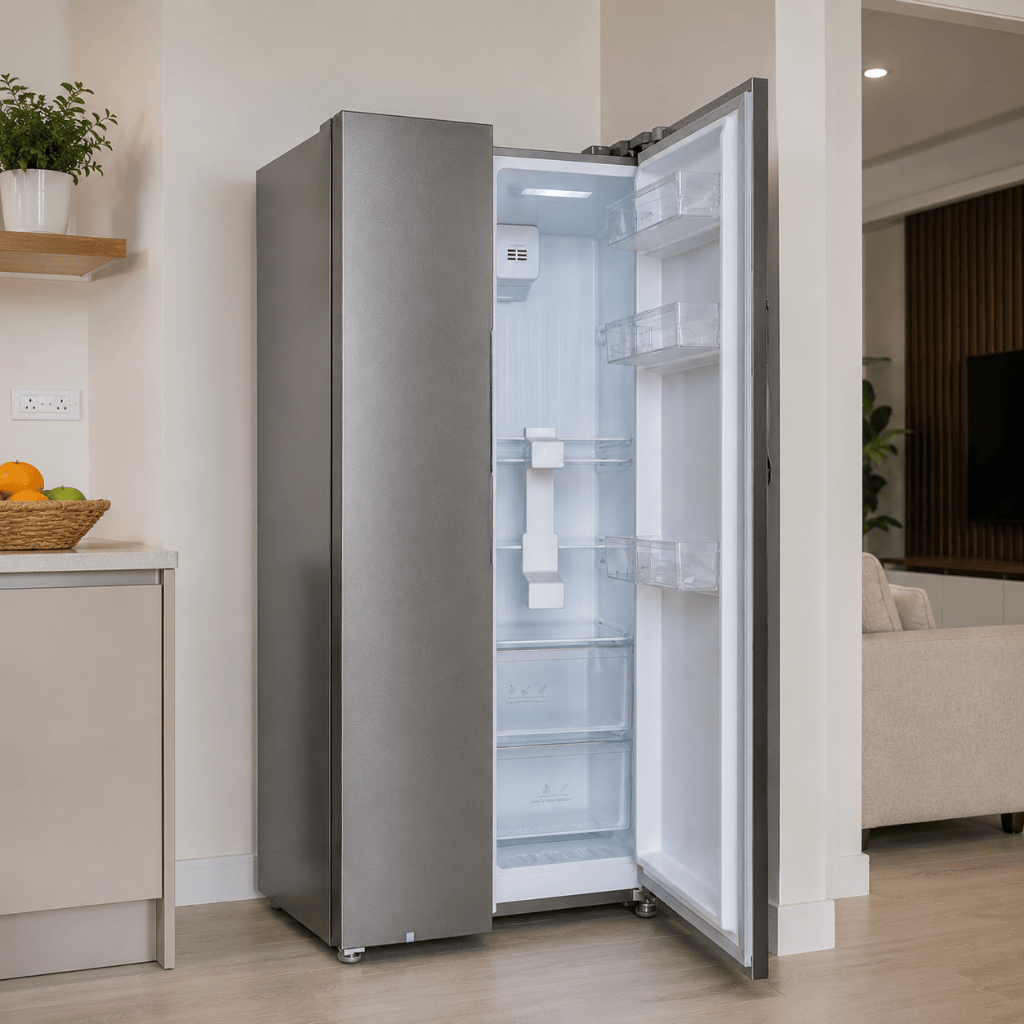 Luxell Refrigerators & Freezers Luxell 510L No-Frost Side-by-Side Refrigerator with Digital Display, Inox - LXSBS-550IN