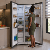 Luxell Refrigerators & Freezers Luxell 510L No-Frost Side-by-Side Refrigerator with Digital Display, Inox - LXSBS-550IN