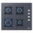 Luxell Built-In Hobs Luxell 60cm 4-Burner Built-In Glass Gas Hob with Gas Safety & Auto Ignition - C6-40BF