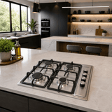 Luxell Built-In Hobs Luxell 60cm 4-Burner Stainless Steel Built-In Gas Hob with Gas Safety - LX-410BF