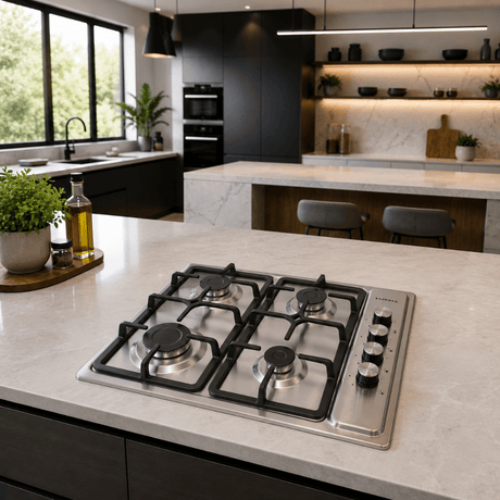 Luxell Built-In Hobs Luxell 60cm 4-Burner Stainless Steel Built-In Gas Hob with Gas Safety - LX-410BF