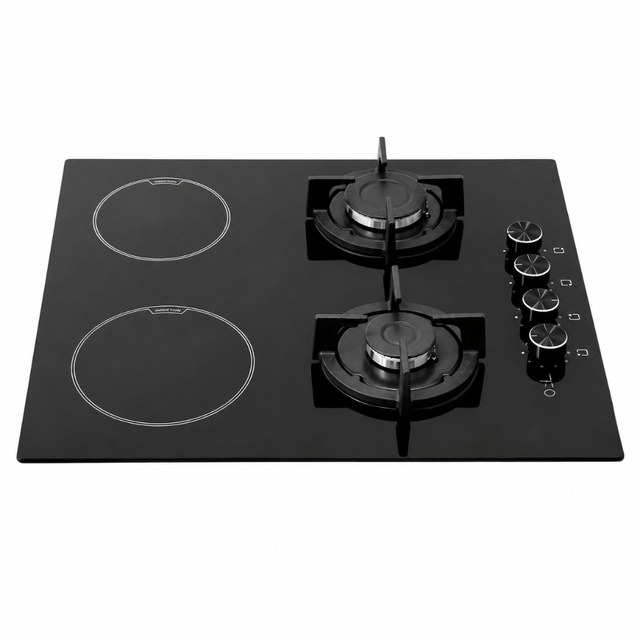 Luxell Built-In Hobs Luxell 60cm 4-Zone Mixed Hob with 2 Gas Burners & 2 Electric Zones - V6-22PYF-22