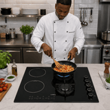 Luxell Built-In Hobs Luxell 60cm 4-Zone Mixed Hob with 2 Gas Burners & 2 Electric Zones - V6-22PYF-22