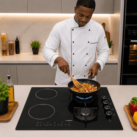 Luxell Built-In Hobs Luxell 60cm 4-Zone Mixed Hob with 2 Gas Burners & 2 Electric Zones - V6-22PYF-22