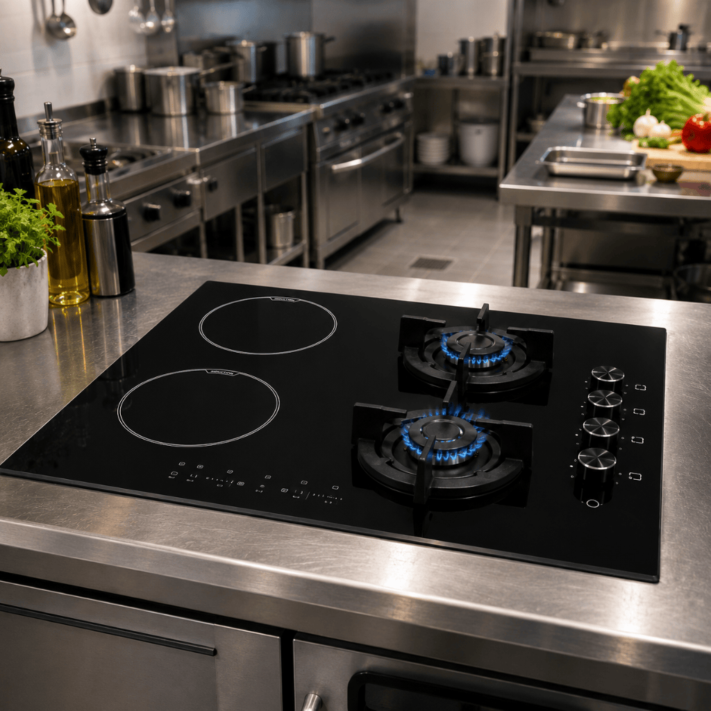 Luxell Built-In Hobs Luxell 60cm 4-Zone Mixed Hob with 2 Gas Burners & 2 Electric Zones - V6-22PYF-22